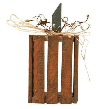 Orange Vertical Pumpkin Crate Lantern, 13.5